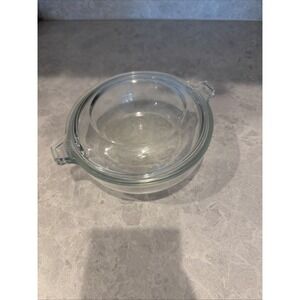 Pyrex Vintage Clear Glass Handled Bowl 5 3/4" Diameter, 20 oz Capacity